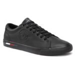 Sneakers Tommy Hilfiger Corporate Logo Leather Vulc FM0FM04076 Black BDS