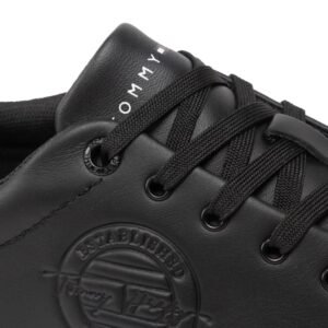 Sneakers Tommy Hilfiger Corporate Logo Leather Vulc FM0FM04076 Black BDS