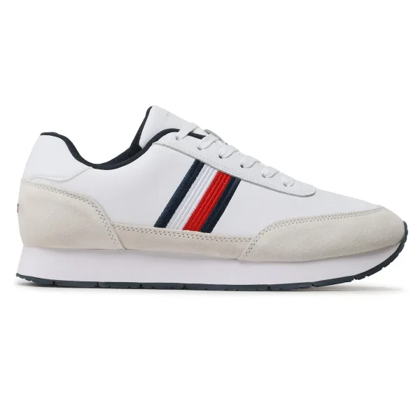 Sneakers Tommy Hilfiger Sneakers Core Eva Runner Corporate Lea FM0FM04397 Blanc