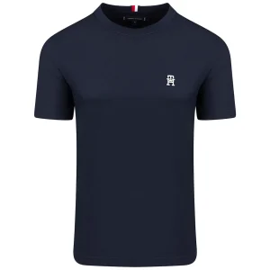 T-shirt Tommy Hilfiger Monogram Embroidery Crew Neck Bleu MW0MW33987