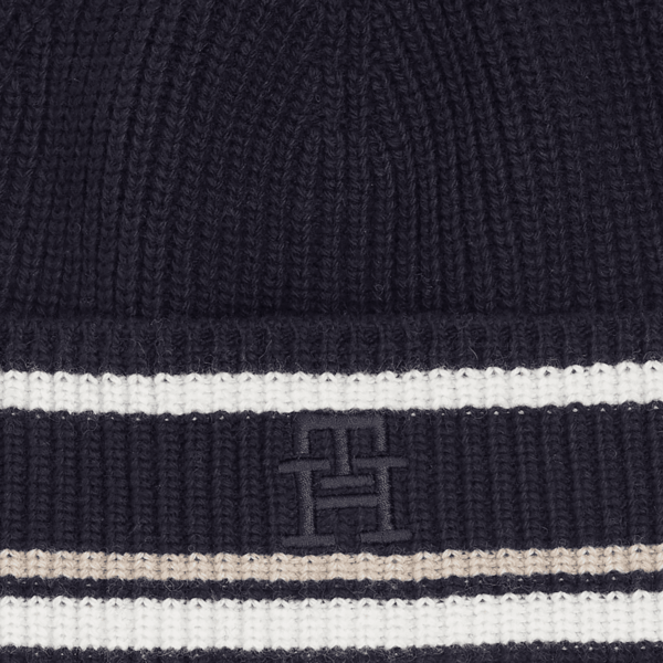 Bonnet Tommy Hilfiger Th Monogram Beanie AM0AM11503 Bleu marine