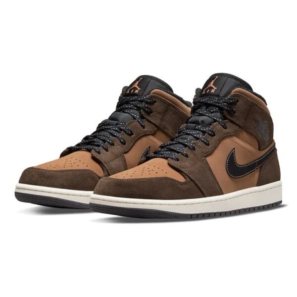 Air Jordan 1 Mid Earth Tone White Brown Shoes DC7294-200