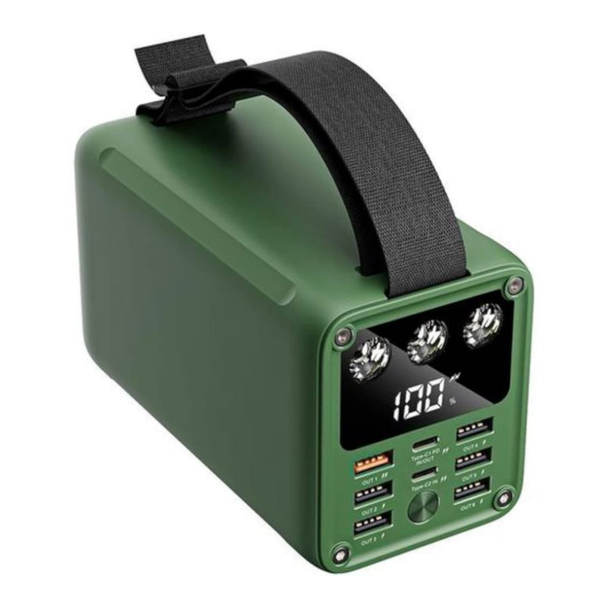 Konfulon-A28Q-Power-Bank-60000mah-Qc3.0-Pd22.5W-Fast-Charge-Powerbank-vert-1.jpg Konfulon Power Bank 60000 mAh pour les sorties de pêche & randonnée – Image 1